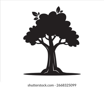 Cartoon-style vector drawing of a tree silhouette