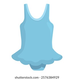 Cartoonstyle vector graphic of a light blue tank top with ruffled hem