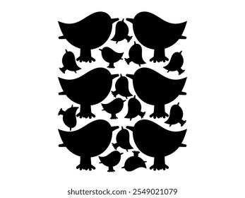 Cartoon-style vector illustration of the Bal and White Bird set template. Excellent design components for cards, stickers, prints, posters, and Unique and fun drawing icon isolated on white background