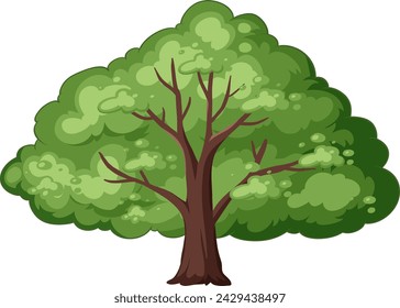 Cartoon-style vector of a vibrant green tree