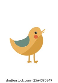 Cartoon-style yellow bird drawing art