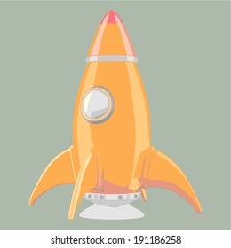 Cartoon-styled space rocket. Vector illustration 