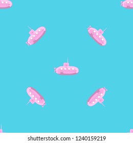 Cartoon-styled submarine seamless pattern. eps10 vector illustration