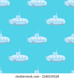 Cartoon-styled submarine seamless pattern. eps10 vector illustration