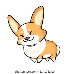 Cartoony Cute Smiling Corgi Dog