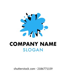 Cartoony Paint Splatter Icon Logo Design Idea Vector Template Example Art Company