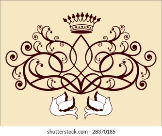 corona cartouche y ave