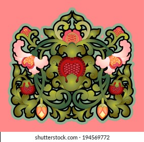 Cartouche with floral decoration