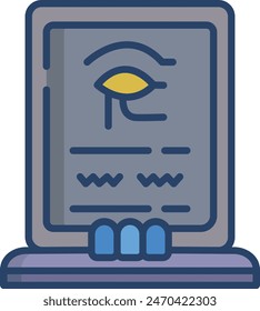 Cartouche linear color vector illustration