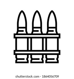 vector de icono de línea de clip de cartucho signo de clip de cartucho. símbolo de contorno aislado ilustración negra