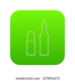 Cartridge icon green vector isolated on white background