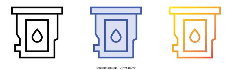 cartridge icon. Linear, Blue Fill and Gradient Style Design Isolated On White Background