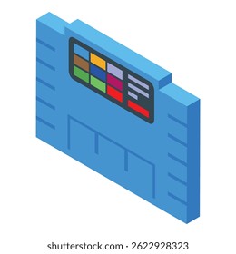 Patroon voor het spelen van retro videospelletjes met gekleurde vierkantjes en cijfers op het etiket