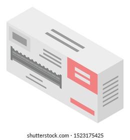 Cartridge printer box icon. Isometric of cartridge printer box vector icon for web design isolated on white background