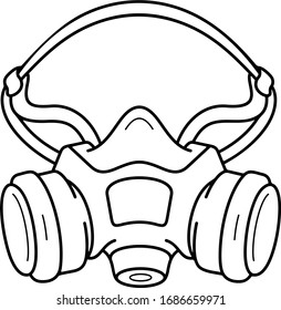 Cartridge Respirator. Vector Outline Icon.