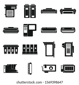 Cartridge Toner Icons Set. Simple Set Of Cartridge Toner Vector Icons For Web Design On White Background