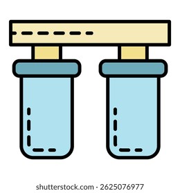 Cartridge water filtration icon. Outline cartridge water filtration vector icon color flat isolated