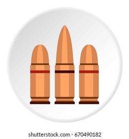 Cartridges icon in flat circle isolated vector illustration for web