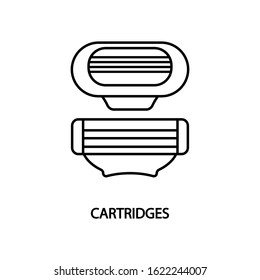 Cartridges for razors line icon. Editable Strokes.