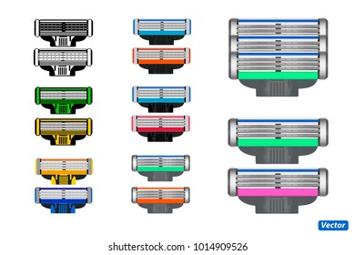 cartridges for shaving in vector isolated on white background