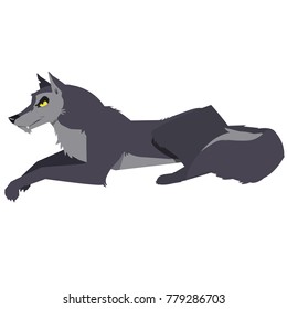 Cartroon wolf dark bad hungry