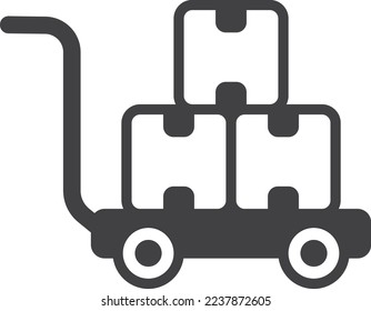 Carts and parcels illustration in minimal style isolated on background