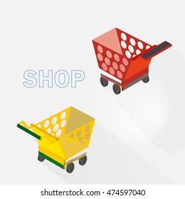 Carts for supermarket-vector illustration