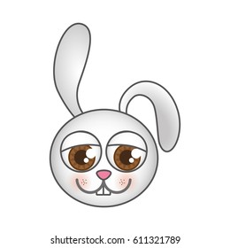 cartton rabbit animal head expression, vector illustration