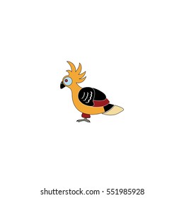 Cartton style hoatzin bird isolated on a white background.