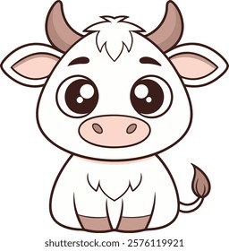 cartun cow vector art illustration