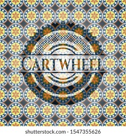 Cartwheel arabesque style emblem. arabic decoration.