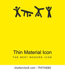 Cartwheel bright yellow material minimal icon or logo design