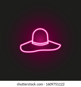 cartwheel hat neon style icon. Simple thin line, outline vector of hats icons for ui and ux, website or mobile application