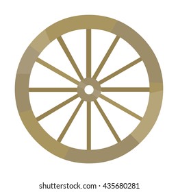 Cart-wheel icon cartoon. Singe western icon from the wild west collection.