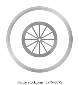 Cart-wheel icon monochrome. Singe western icon from the wild west monochrome.