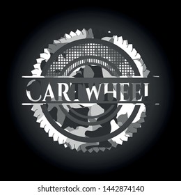 Cartwheel on grey camo pattern