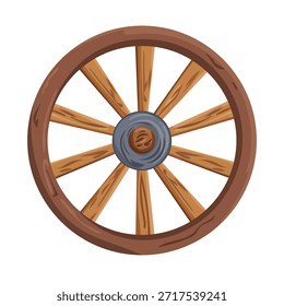 Cartwheel, Salvaje oeste. Clipart de Vector plano, ilustración con fondo aislado.