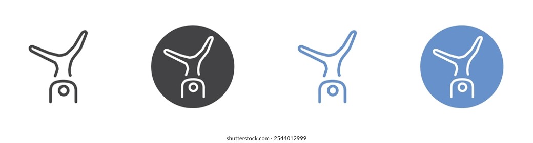 Icono de Cartwheeling Plano en color blanco y negro