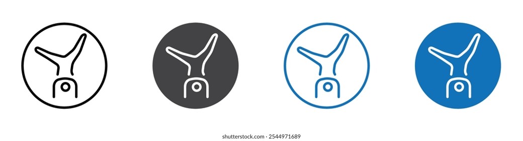 Cartwheeling icon Logo sign in thin line outline