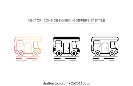 Design de ícone Carvan com fundo branco ilustração stock