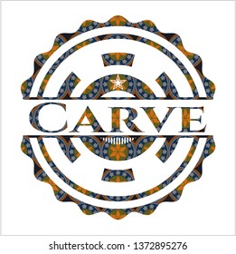 Carve arabesque emblem. arabic decoration.
