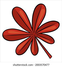 Carved autumn leaf. Nature bright leaves of trees. Cartoon style. Vector illustration for design and decoration.