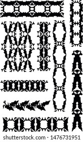 carved border strips of different width, with leaves and angles