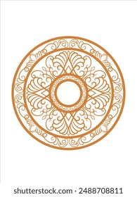 carved classic style circle ornament design, editable color