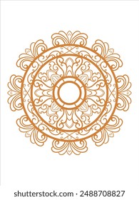 carved classic style circle ornament design, editable color