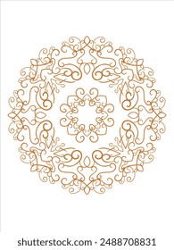 carved classic style circle ornament design, editable color