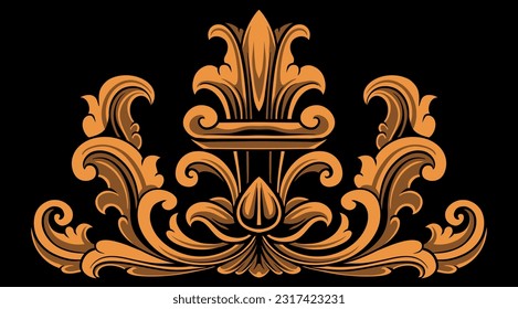 carved decorative ornaments illustration vector