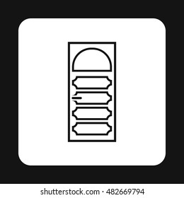 Carved door icon in simple style isolated on white background. Interior symbol vector illustration
