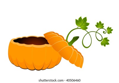 The carved face of pumpkin glowing on Halloween