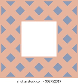 Carved frame. Geometric pattern of diamonds and triangles.